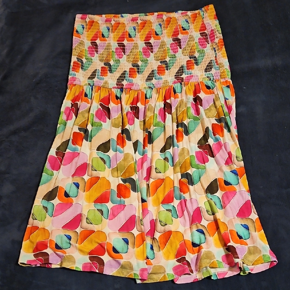 VENUS Orange and Pink A-Line Knee-Length Skirt